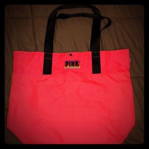 Pink nylon shoulder bag